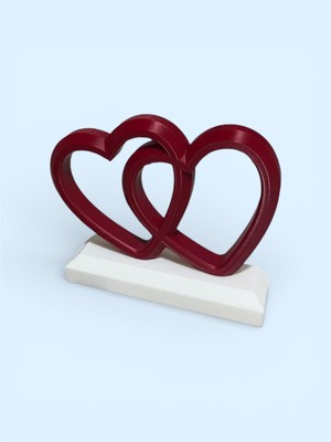 3D Tasarım Birbirine Kenetlenen Kalpler – Dekoratif Tasarım Obje