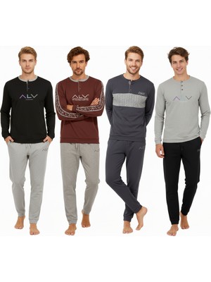 Bonbon Erkek Pamuklu Bohçalık Ve Çeyizlik 4 Adet 2'li Pijama Takımı BB2239