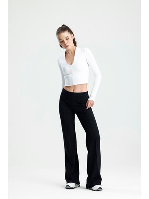Rose Arya Siyah Önü Çimalı Pantolon