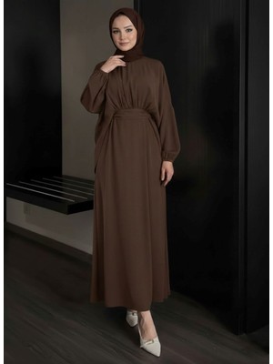 Foremia Bağlamalı Ikili Elbise-Kahve