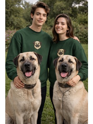 Muhtar Store Kangal Köpek Desenli Sevgili Sweatshirt – Unisex Çift Kombini