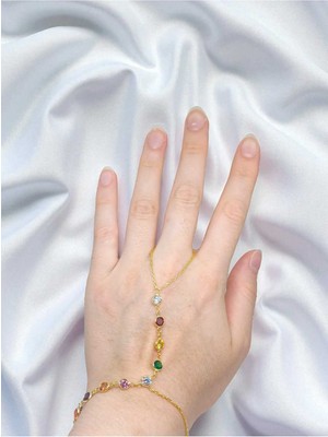 Lunel Silver Rengarenk Taşlı 925 Ayar Gümüş Şahmeran – Zarif ve Modern Bileklik Aksesuarı