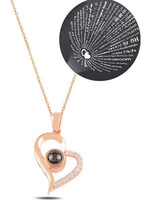 Çekirdek Jewelry 925 Ayar Gümüş Yuz Dilde Seni Seviyorum Kolye