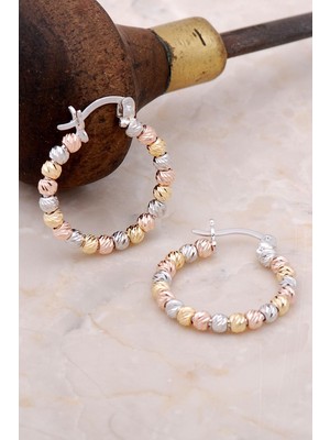 Normadia Renkli 925 Ayar Gümüş Toplu Halka Küpe, Şık ve Zarif Tasarım