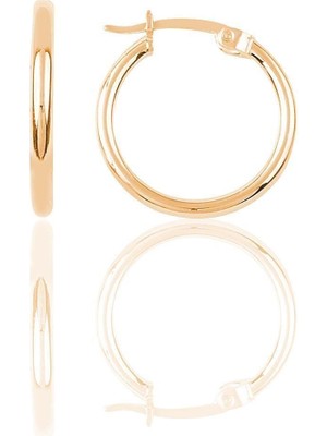 Normadia Gümüş Rose 19MM Şarnel Halka Küpe Zarif ve Şık Tasarım