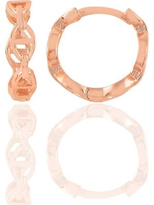 Normadia Gümüş Rose Düğme Modeli Halka Küpe, Şık ve Zarif Takı Tasarımı