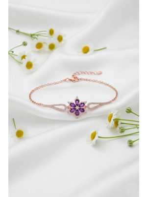 Çekirdek Jewelry 925 Ayar Gümüş Mortaşli Lotus Bileklik