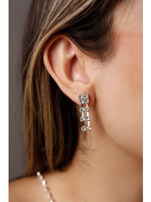 Normadia Gümüş Kaplama Tasarım Desenli Su Yolu Küpe, Şık ve Zarif Takı