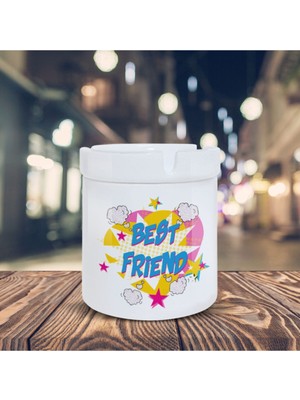 Hediyara Best Friend Yazılı Küllük Pop Art Baskılı Kül Tablası K-112