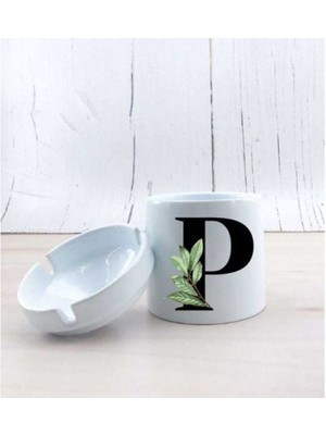 Hediyara P Harf Yapraklı Seramik Küllük