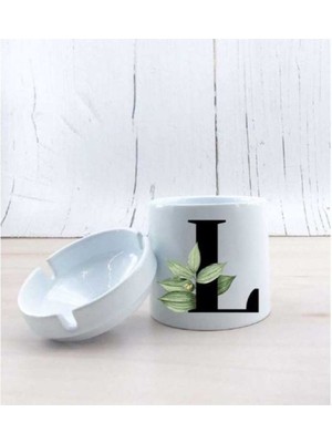 Hediyara L Harf Yapraklı Seramik Küllük