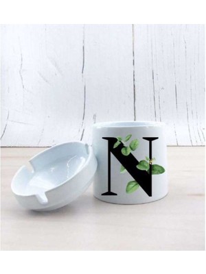 Hediyara N Harf Yapraklı Seramik Küllük