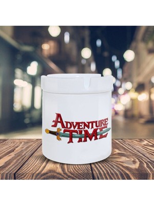 Hediyara Adventure Time Logo Baskılı Küllük Seramik Kül Tablası-15087