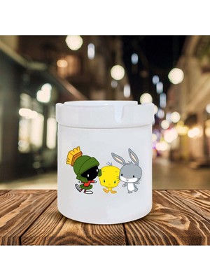 Hediyara Minik Kahramanlar Baskılı Seramik Şık Küllük
