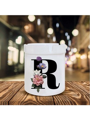 Hediyara R Harfli Seramik Şık Küllük