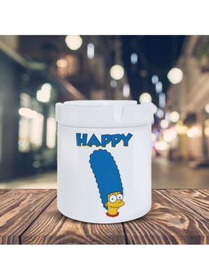 Hediyara Marge Simpson Küllük Happy Baskılı Kül Tablası K-64