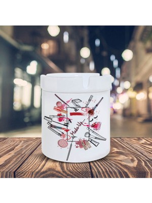 Hediyara Makeup Yazılı Makyaj Temalı Baskılı Küllük Kül Tablası -932010