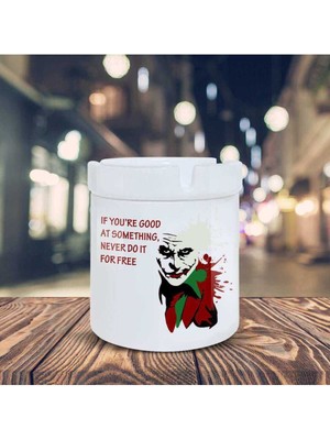 Hediyara Joker Karakteri Yazı Baskılı Küllük Seramik Kül Tablası-7080