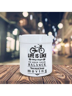 Hediyara Life Is Like Yazı Baskılı Küllük Seramik Kül Tablası-02145
