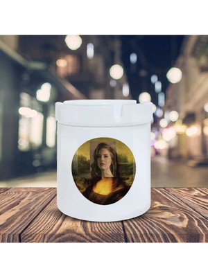 Hediyara Sanat Lana Del Rey Mona Lisa Baskılı Küllük Kül Tablası- KL224