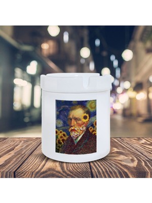 Hediyara Çiçek Sakal Vincent Van Gogh Baskılı Küllük Kül Tablası- KL227