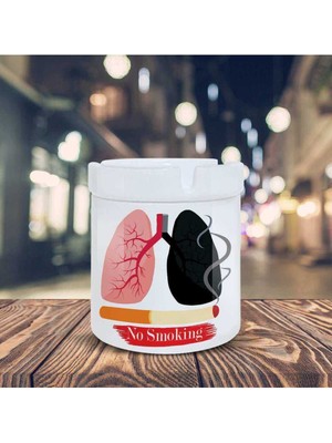 Hediyara No Smoking Yazı Baskılı Küllük Kül Tablası -22207