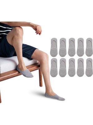 Kral Socks Kadın - Erkek Düz Desen (10 Çift) Pamuklu Terletmez Babet Çorap