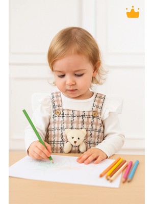 Baby Hola Ayıcık Detaylı Kız Bebek Çocuk Badi Tüvit Jile 2'li Takım Babyhola 2339