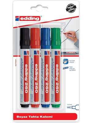 Delixa Edding Turkey ED260B499 Edding 260 Beyaz Yazı Tahtası Kalemi