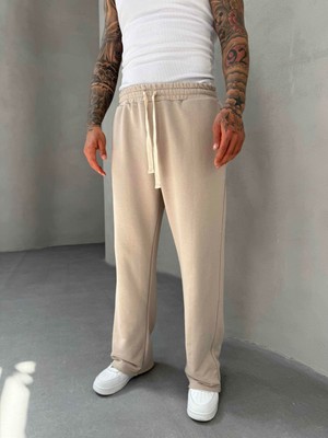 KağanKY Bej Pis Paça Baggy Eşofman