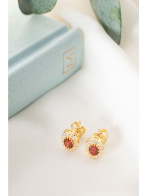 Normadia 925 Ayar Gümüş Zirkon Doğum Taşı Küpe, Şık ve Parlak Takı