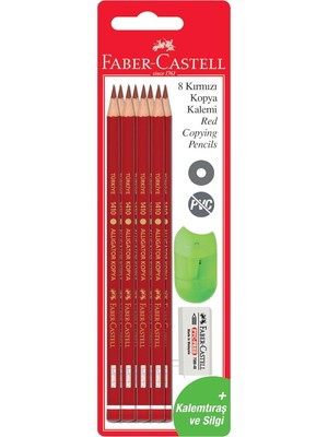 Delixa Faber-Castell Kırmızı Kopya Kalemi 8'li
