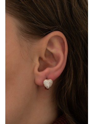 Normadia Kadın Kalp Tasarımlı 925 Ayar Gümüş Küpe, Şık ve Zarif Takı