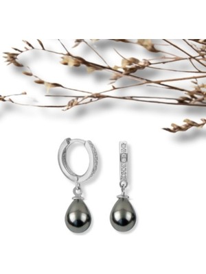 Normadia 925 Ayar Tamtur Tahiti Inci Gümüş Küpe, Zarif ve Şık Tasarım