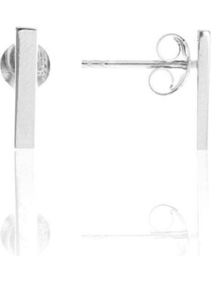 Normadia Gümüş Rodyumlu Şık Çubuk Küpe, Zarif ve Modern Takı Seçeneği