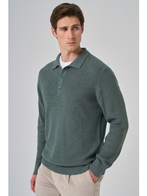 Morven  Erkek Çağla Yeşili Trend Polo Yaka Dynamic Fit Rahat Kesim Triko