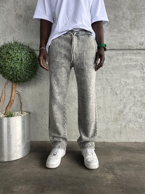 KağanKY Açık Gri Yıkamalı Baggy Eşofman