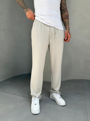 KağanKY Gri Ince Fitilli Baggy Eşofman