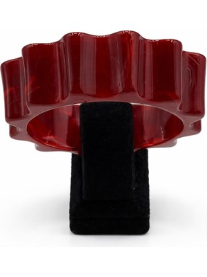 Pangu Kabartmalı Form Parlak Akrilik Bilezik