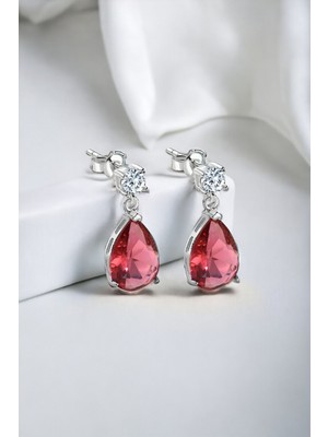 Normadia 925 Ayar Gümüş Rodyumlu Zirkon Taşlı Damla Küpe