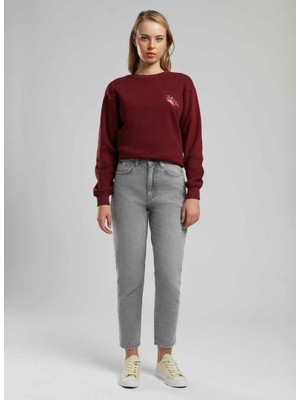Lee Cooper Yüksek Bel Dar Paça Mom Fit Gri Kadın Denim Pantolon 261 Lcf 121007 Marlyn Rosada Grey