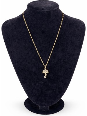 Pangu Altın Renk Şemsiye Figürlü Çelik Kolye