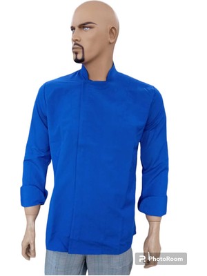 Düz Mavi Aşçı Ceketi