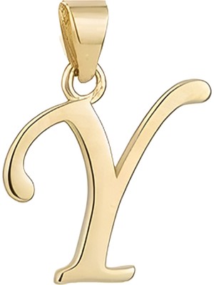 Hakan Mücevherat Y Harfi El Yazısı 14 Ayar Kolye Ucu