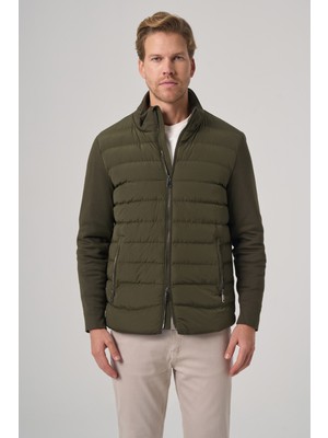 Morven  Erkek Yeşil Poliamid Kısa Kapitone Mont