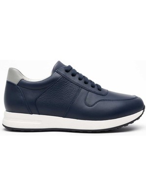 Morven  Erkek Lacivert Deri Sneaker Ayakkabı