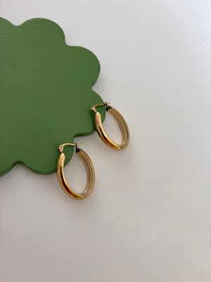 Marsel Özel Seri Klasik Oval Model Gold Küpe