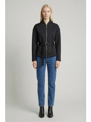 Rays 3075A Bel Bağlamalı Fermuarlı Hırka Siyah