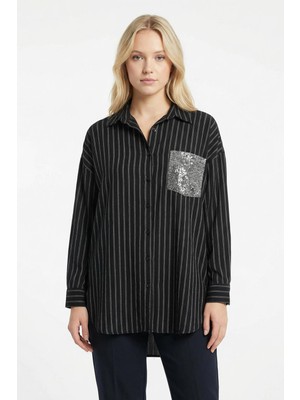 Rays 4675A Cep Payetli Gömlek Siyah