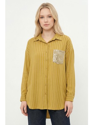 Rays 4675A Cep Payetli Gömlek Yağ Yeşili